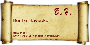 Berle Havaska névjegykártya